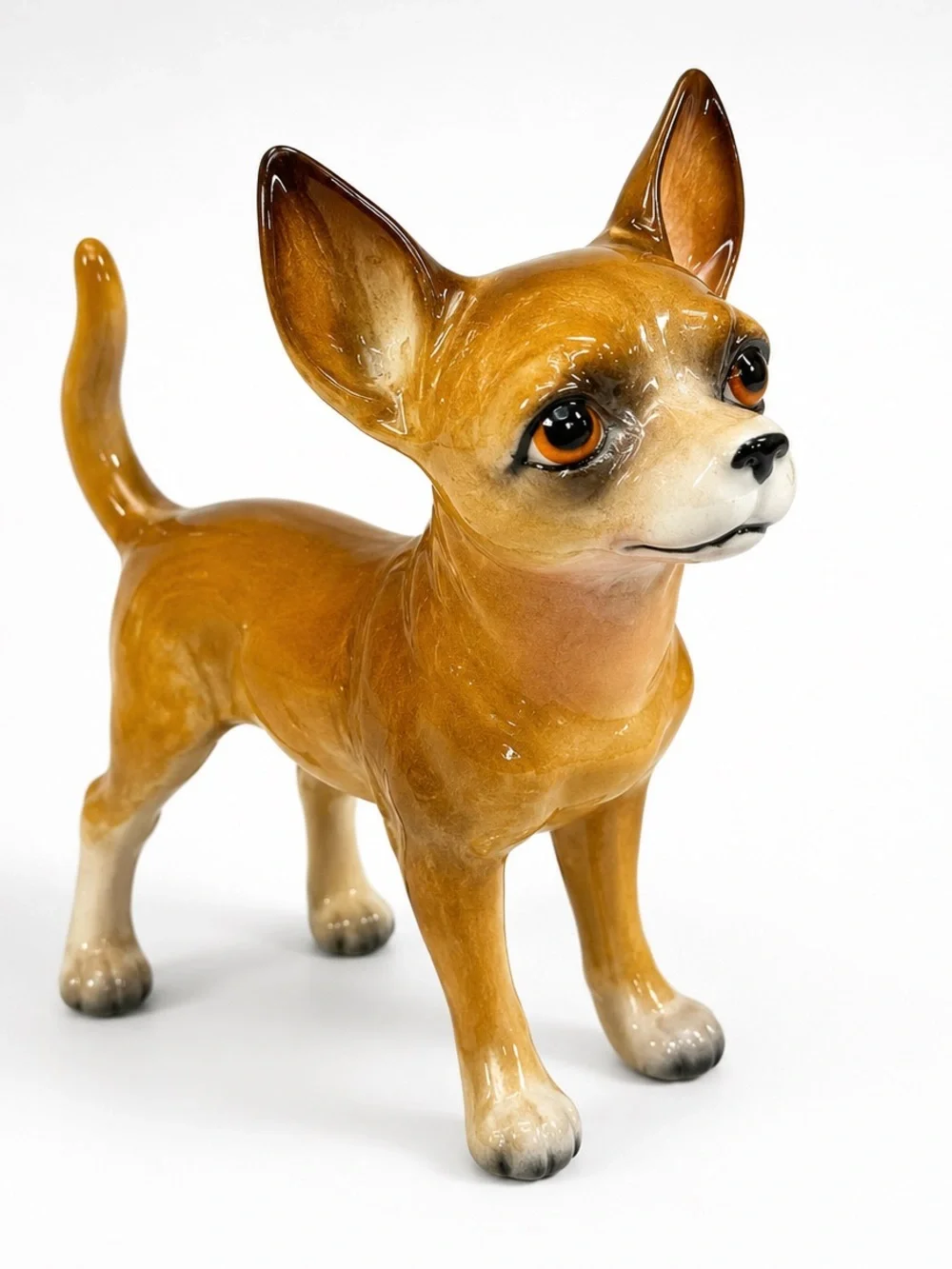 Vintage UCAGCO Japan Chihuahua Dog Figurine Porcelain Ceramic Mid Century